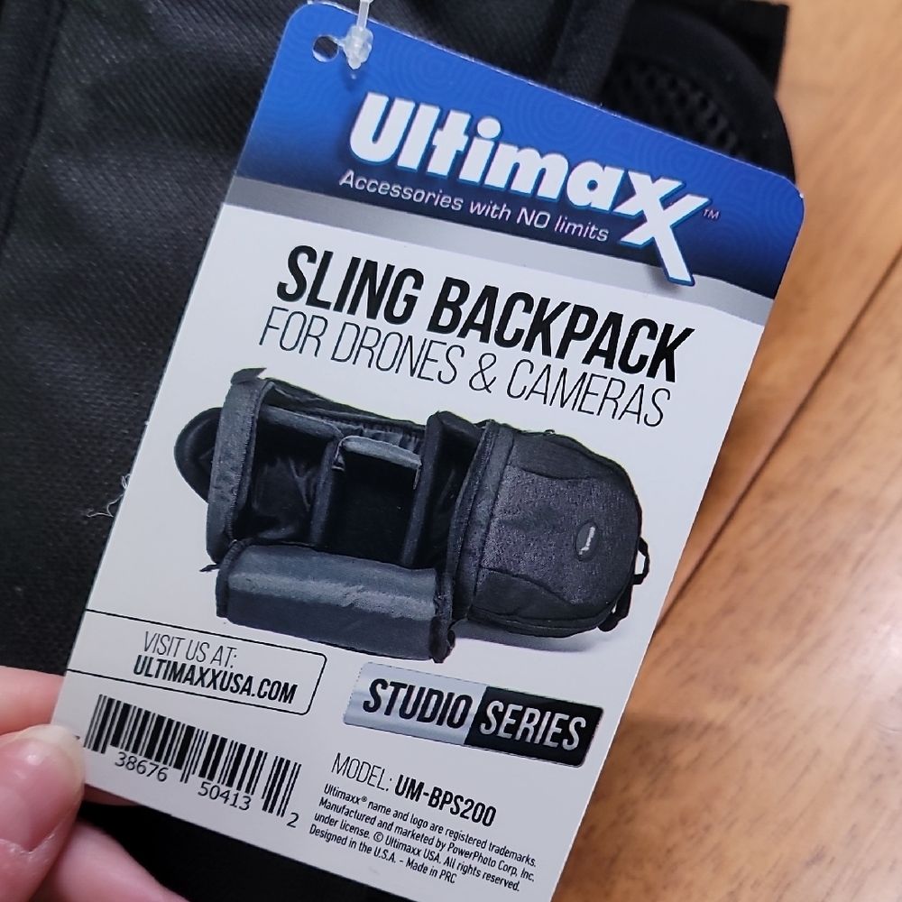 Compact Black Sling Backpack - Picture 11 of 11